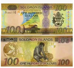 Solomon Islands: 100 Dollars  Banknote P-36  UNC NEW 2023 Series - Picture 1 of 1