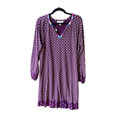 Платье-футляр Coldwater Creek размер L фиолетовое и белое с длинным рукавом с разделенным вырезом - Изображение 1 из 4