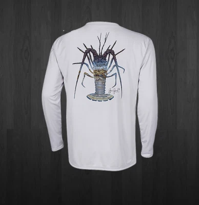 JESSIE JESSUP APPAREL Men's White Performance Lobster March Fishing Shirts