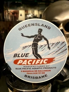 Blue Pacific Queensland, Brisbane Surfboard Sticker 4" Vinyl Matte Promo - Picture 1 of 1