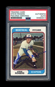 STEVE ROGERS SIGNED 1974 TOPPS ROOKIE CARD PSA/DNA AUTOGRAPHED MONTREAL EXPOS - Picture 1 of 2