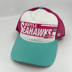 Seattle Seahawks Hat Girls White Snapback '47 Brand Trucker Football Youth New - Picture 1 of 12