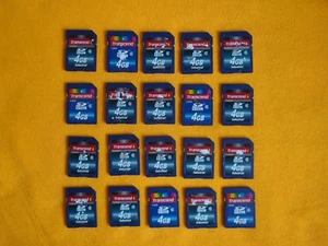 LOT 20 Transcend  4gb SD Cards Class 6, Used - Picture 1 of 3