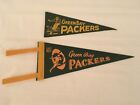 2 Vintage Green Bay Packers NFL Felt Mini Pennants Excellent Condition
