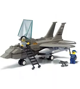 NEW 142pcs Military Air Force F15 Jet Army Battle plane Fighter Building Blocks - Picture 1 of 3