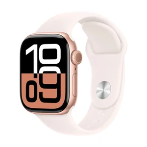 Apple Watch Series 10 42mm GPS Rose Gold Case w Light Blush Band S/M MWWH3LW/A - Picture 1 of 3