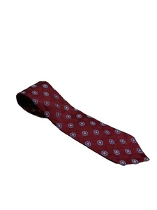 De Colección Brooks Brothers 346 Resistente a las Manchas 100% Pura Seda Borgoña Floral - Imagen 1 de 2