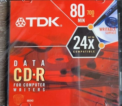 TDK Data CD-R For Computer Writers 80 Min 700 Mb Up To 24x Compatible - Image 1 of 2