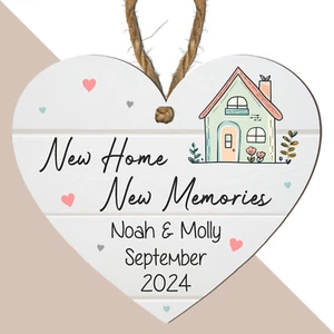 Personalised New Home Plaque β Custom Name & Date,Heart-Shaped Housewarming Gift - Picture 1 of 10