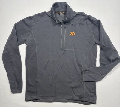 First Lite Furnace Henley 95% Merino Wool Fleece Men's L Pullover Orange Logo - Image 1 of 4