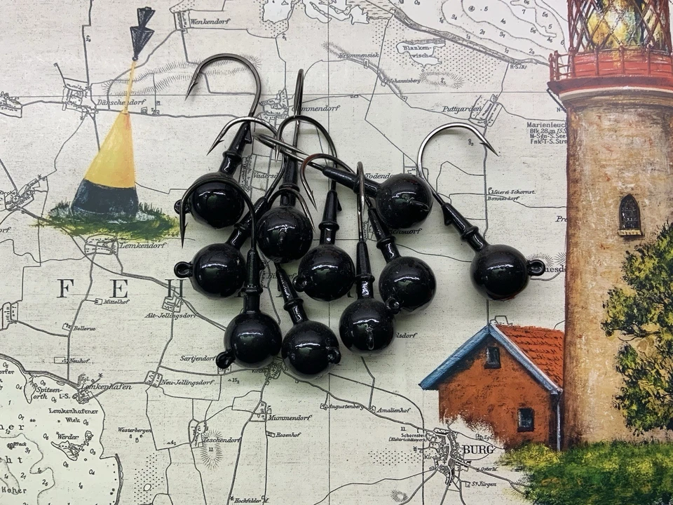 Jigköpfe 10 X 75g 6/0 VMC Haken - Bild 1 von 1