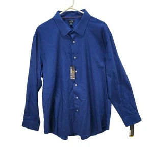 Apt 9 Luxury Mens XL Modern Fit Button Front Blue Top New Gorpcore Classiccore - Picture 1 of 11