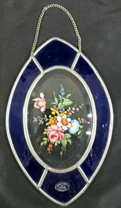 Lyford prendisole ovale smussato vetro colorato fiori dipinti a mano 9,75' - Foto 1 di 8