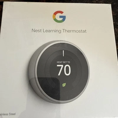 Google Nest 3rd Gen Smart Learning Thermostat - Stainless Steel (T3007ES) - Image 1 of 4