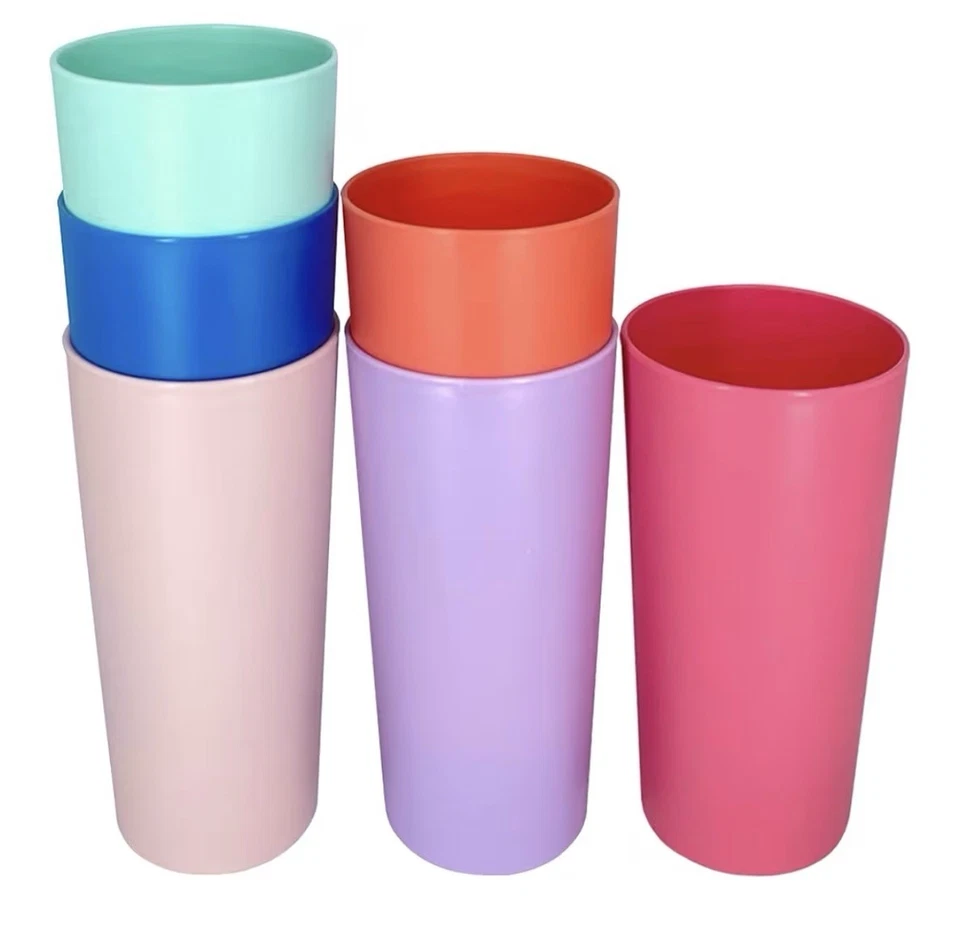 Vasos de plástico de 26 oz/tazas de fiesta/irrompibles, aptos para lavavajillas, sin BPA, paquete de 6 Foto 1 de 4