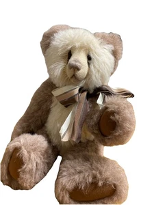 BISCOTTO fatto a mano pandy orso crema tortora aplaca occhi di vetro tedeschi zampe scamosciate quercia - Foto 1 di 13