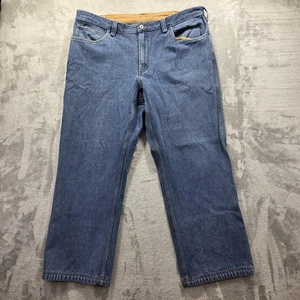 Pantalones de mezclilla Duluth Trading Co para hombre 42x30 azul 5 bolsillos ropa de trabajo pierna recta - Imagen 1 de 8