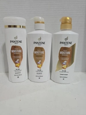 3 PANTENE Pro-V Daily Moisture Renewal 2Shampoo 12Oz & 17.9Oz & 1 Condition 16oz - Image 1 of 4