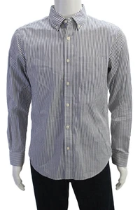 Club Monaco Mens Striped Slim Fit Button Up Shirt Blue Size S - Picture 1 of 6