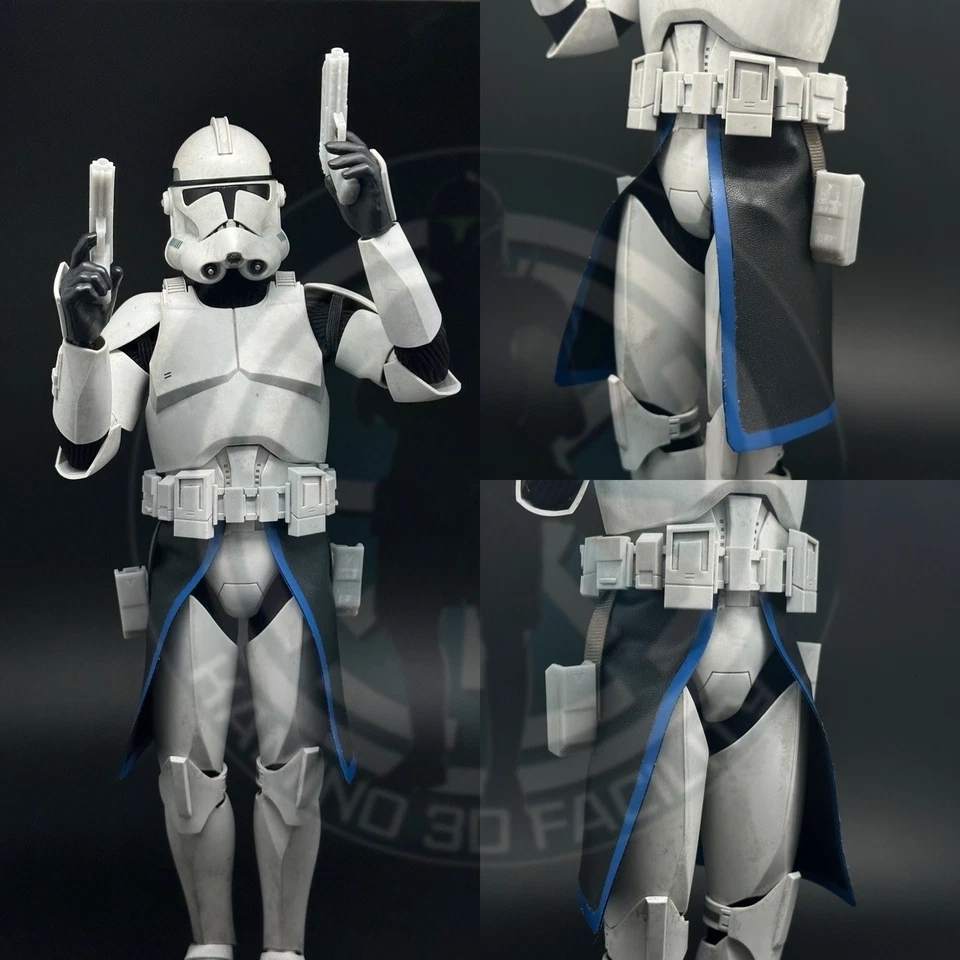 Conjunto Kama Star Wars 1/6 personalizado preto e azul para boneco Clone Trooper 12 polegadas - Imagem 1 de 1