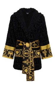 Luxury Unisex Black Bathrobe - Size L | Soft Cotton Feel | AU Orders - Picture 1 of 7