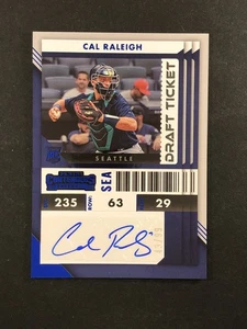 Cal Raleigh RC 2022 Contenders Rookie Draft Ticket Auto #9 Blue 43/99 SP - Picture 1 of 3