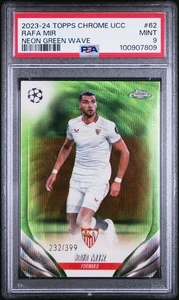 2023 Topps Chrome UEFA CC Neon Green Wave Refractor /399 Rafa Mir PSA 9 - Picture 1 of 2