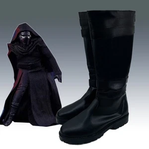 Star Wars The Force Awakens Kylo Ren Boots Shoes Cosplay Costume Props PU Black - Picture 1 of 6