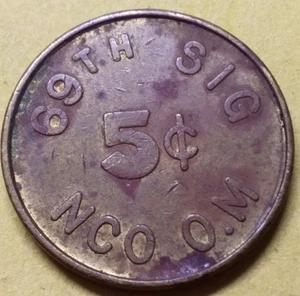 5c Medaille - Vintage 69th SIG NCO Token - US Army - Bild 1 von 4