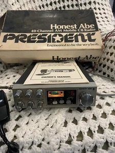President Honest Abe 40 CH CB Radio + President Mic + Manual + Original Box - Photo 1/9