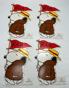 Vintage NOS Peanuts Hallmark Set of 4 Snoopy Die-Cut Wall Decor Fall School USA - Picture 1 of 2