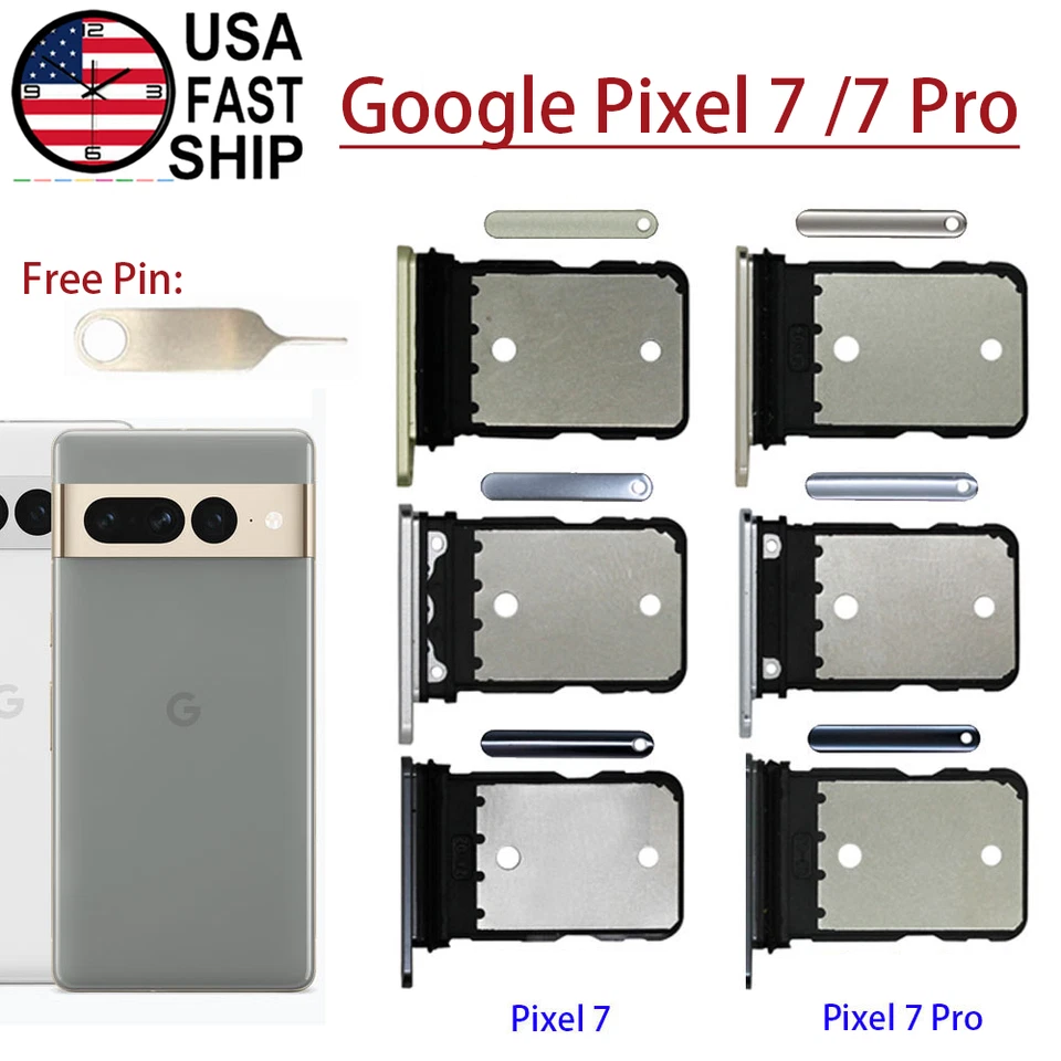 Original Single SIM Card Tray Holder Slot Free Pin For Google Pixel 7 / 7 Pro 5G - Image 1 of 4