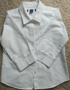 Land's End Girl Button Down White 3/4 Sleeve  Uniform Collar Shirt Size 6x  - Picture 1 of 3