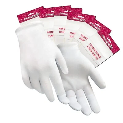 6 Pares - Guantes Legend Blanco Algodón Mujer Mano Seca Hidratante Spa Guantes-Pequeños Foto 1 de 4