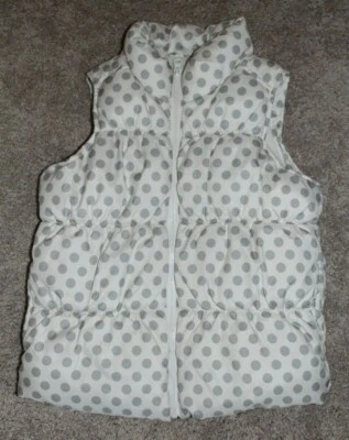 Chaleco con cremallera a lunares plateado blanco marino antiguo para niñas talla mediana 8 libre de escarcha Foto 1 de 2