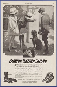 Vintage 1920 BUSTER BROWN Shoes Children's Fashion Ephemera 20's Print Ad - Picture 1 of 1