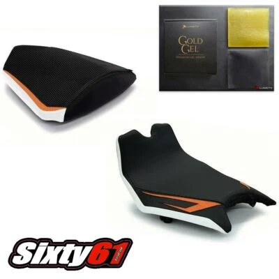 KTM RC8 RC8R Seat Covers with Gel 2008-2015 Luimoto Front Rear Black Carbon - Image 1 of 4