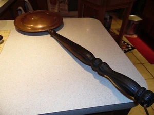 Antique Copper Heavy Bed Warmer With Long Handle - Picture 1 of 11