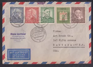 Germany B334-7 + B332 on Cover to USA, Nice! CV $97.50+ - Picture 1 of 2