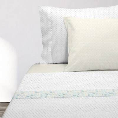 Completo lenzuola Birds di Manterol per letto Matrimoniale K491 - Immagine 1 di 3