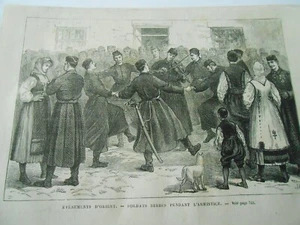 Gravure 1876 - Orient Soldats Serbes pendant l'armistice - Picture 1 of 1