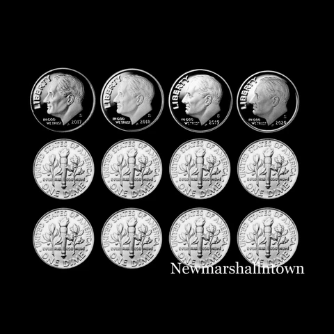 2017 2018 2019 2020 P+D+S Roosevelt Mint Proof Set ~ Proofs & PD from Bank Rolls Cover