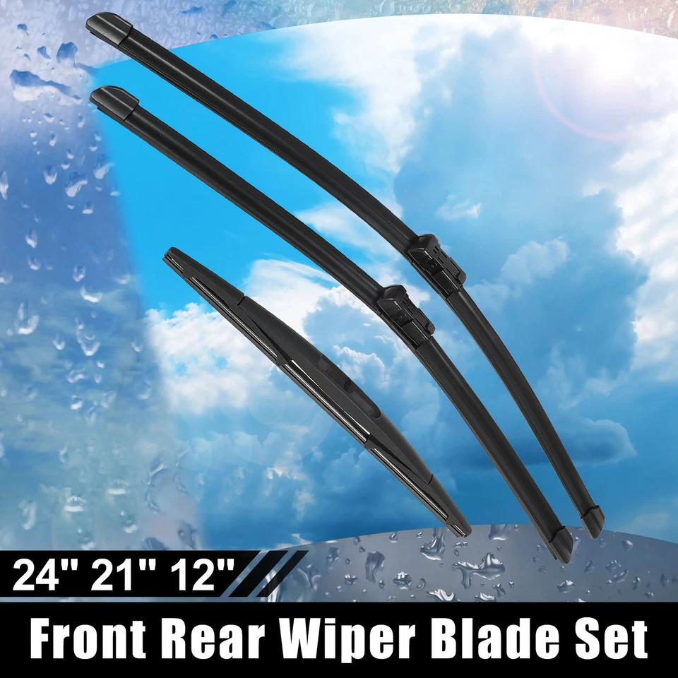 3Pcs 24" 21" 12" Windshield Wiper Blade Set for Buick Enclave 08- 11 w/ Top-Lock - Image 1 of 4