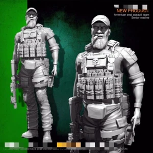 Modellino statuina resina 1:35 originale US Navy Seal Commando Soldier 1 uomo non assemblato - Foto 1 di 3