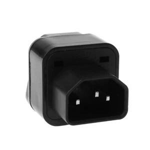 Adaptador de alimentación hembra universal IEC 320 C14 conector de enchufe de alimentación de CA negro - Imagen 1 de 8