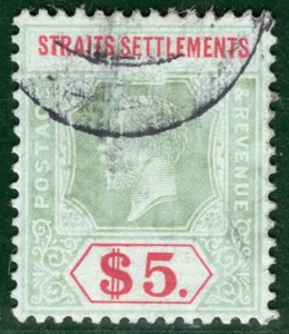 Malaya STRAITS SETTLEMENTS KGV High Value SG212d $5 (Die II) Used Cat £100 SBB76 - Picture 1 of 6