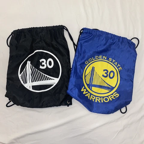 Stephen Steph Curry #30 Warriors Drawstring Backpack Gym Bags Qty. 2x *STAINS* Cover