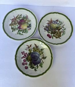 Rochard Limoges France Set Of 3 Fruit Salad Plates~7 1/4” Diameter - Picture 1 of 7