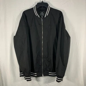 NEW Mens Jacket XL Black Tacvasen Lightweight Windbreaker Full Zip Stripes - Picture 1 of 7