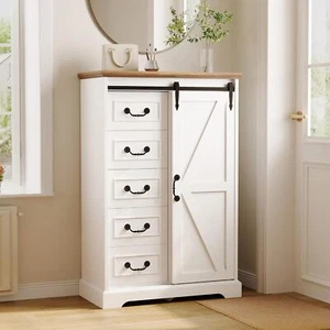 5Drawers Dressers for Bedroom Farmhouse Dresser Chest of Drawer with Sliding - Picture 1 of 8
